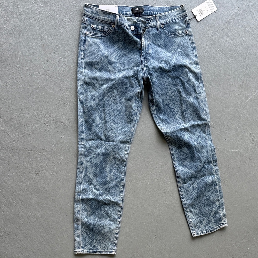 7 For All Mankind Blue Skinny Jeans